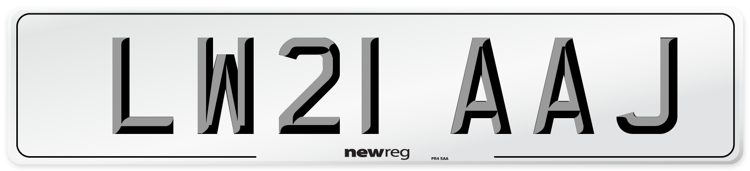LW21 AAJ Number Plate from New Reg